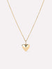 Solid Yellow Gold - Medium Heart Charm Necklace