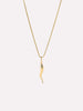 Solid Yellow Gold - Italian Horn Charm Necklace