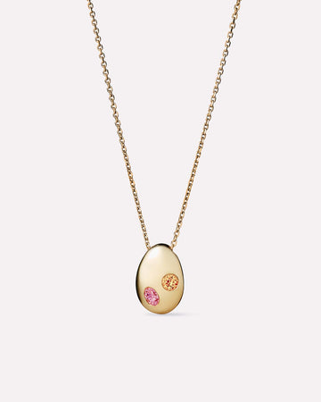 Solid Yellow Gold - 2 Stone Memento Necklace