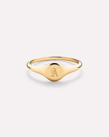 Solid Yellow Gold - Personalized Signet Ring