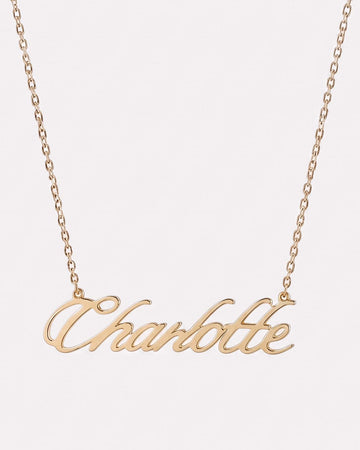 Solid Yellow Gold - Custom Name Necklace