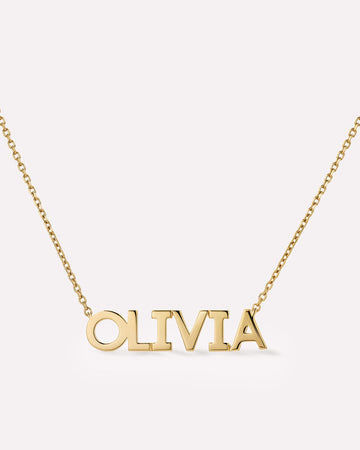 Solid Yellow Gold - Mini Custom Name Necklace