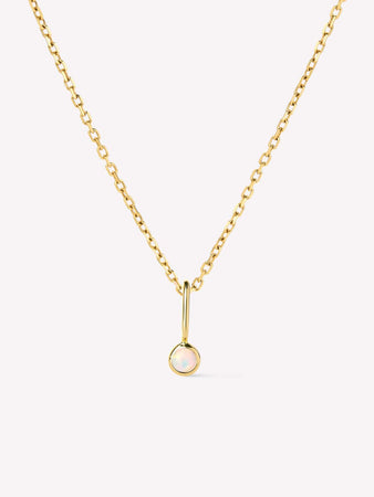 Solid Gold Opal Spring Ring Clasp Birthstone Pendant Necklaces For Women Ana Gold Birthstone Necklace_8F588Ad8 F5Bf 42A4 Aad4 C149646D057E