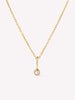 Solid Gold Pearl Spring Ring Clasp Birthstone Pendant Necklaces For Women Ana Gold Birthstone Necklace