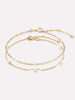 Solid Gold Pearl Spring Ring Clasp Paired Sets Chain Charm Bracelets For Women Ana Luisa Pearl Bracelet Set