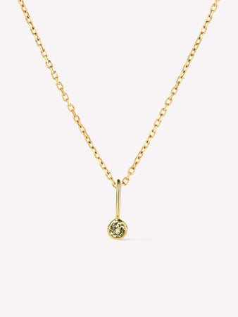 Solid Gold Peridot Spring Ring Clasp Birthstone Pendant Necklaces For Women Ana Gold Birthstone Peridot Necklace