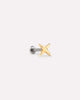 Solid Yellow Gold - X Flatback Single Stud