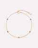 Solid Yellow Gold - Pink Tourmaline Birthstone Station Bracelet
