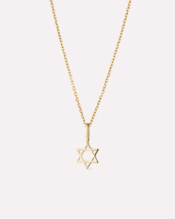 Solid Yellow Gold - Star of David Necklace