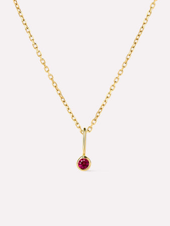 Solid Gold Ruby Spring Ring Clasp Birthstone Pendant Necklaces For Women Ana Gold Birthstone Necklace_1C4C23Df F5B7 4C45 9E9E Bf952Fa6Fbf7