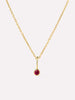 Solid Gold Ruby Spring Ring Clasp Birthstone Pendant Necklaces For Women Ana Gold Birthstone Necklace