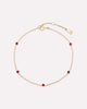 Solid Yellow Gold - Ruby Birthstone Station Bracelet