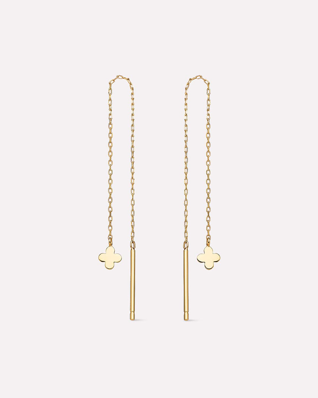 Solid Gold Solid Bloom Fine Flower Threader Earrings Ana Luisa Mini Flower Threaders