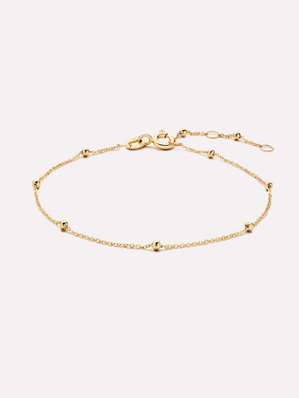 Solid Gold Sphere Ball Chain Bracelets For Women Satellite Bracelet