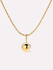 Gold Pendant Necklace - Sphere Charm Necklace