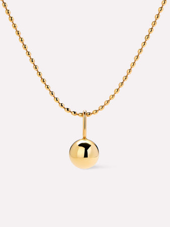 Solid Gold Spring Ring Clasp Ball Pendant Necklaces For Women Ana Luisa Sphere Charm Necklace