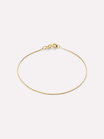 Solid Yellow Gold - Silk Chain Bracelet