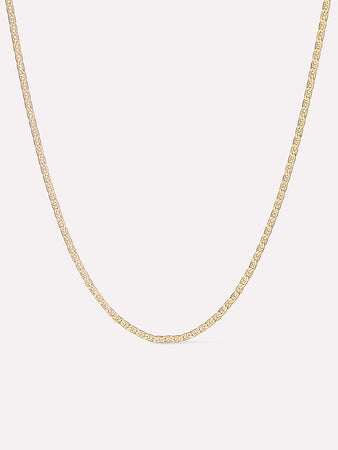 Solid Gold Spring Ring Clasp Chain Necklaces For Women Ana Luisa Flat Mariner Chain Necklace