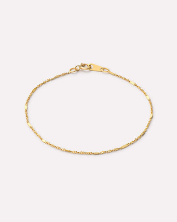 Solid Yellow Gold - Singapore Chain Bracelet