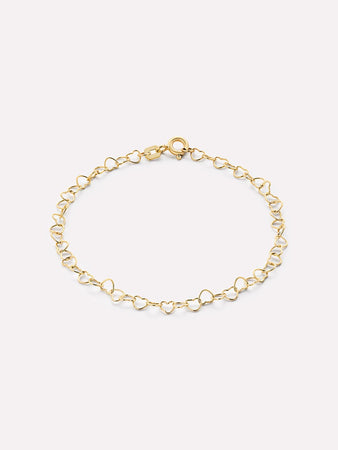 Solid Gold Spring Ring Clasp Love Chain Bracelets For Women Ana Luisa Heart Chain Bracelet