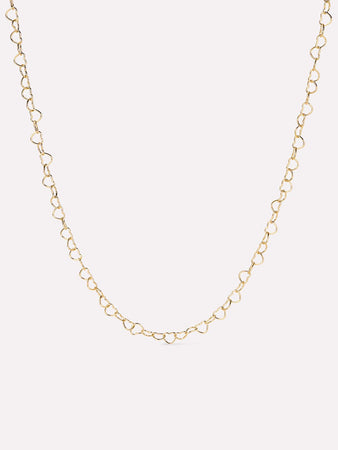 Solid Yellow Gold - Heart Chain Necklace
