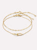 Solid Gold Spring Ring Clasp Paired Sets Chain Charm Bracelets For Women Ana Luisa Gold Link Bracelet Set