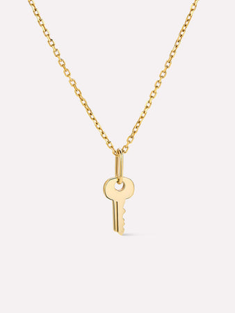 Solid Gold Spring Ring Clasp Pendant Necklaces For Women Ana Luisa Key Charm Necklace