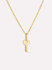 Gold Pendant Necklace - Key Charm Necklace