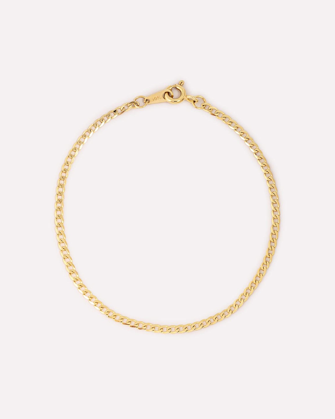 Solid Yellow Gold - Mini Curb Chain Bracelet