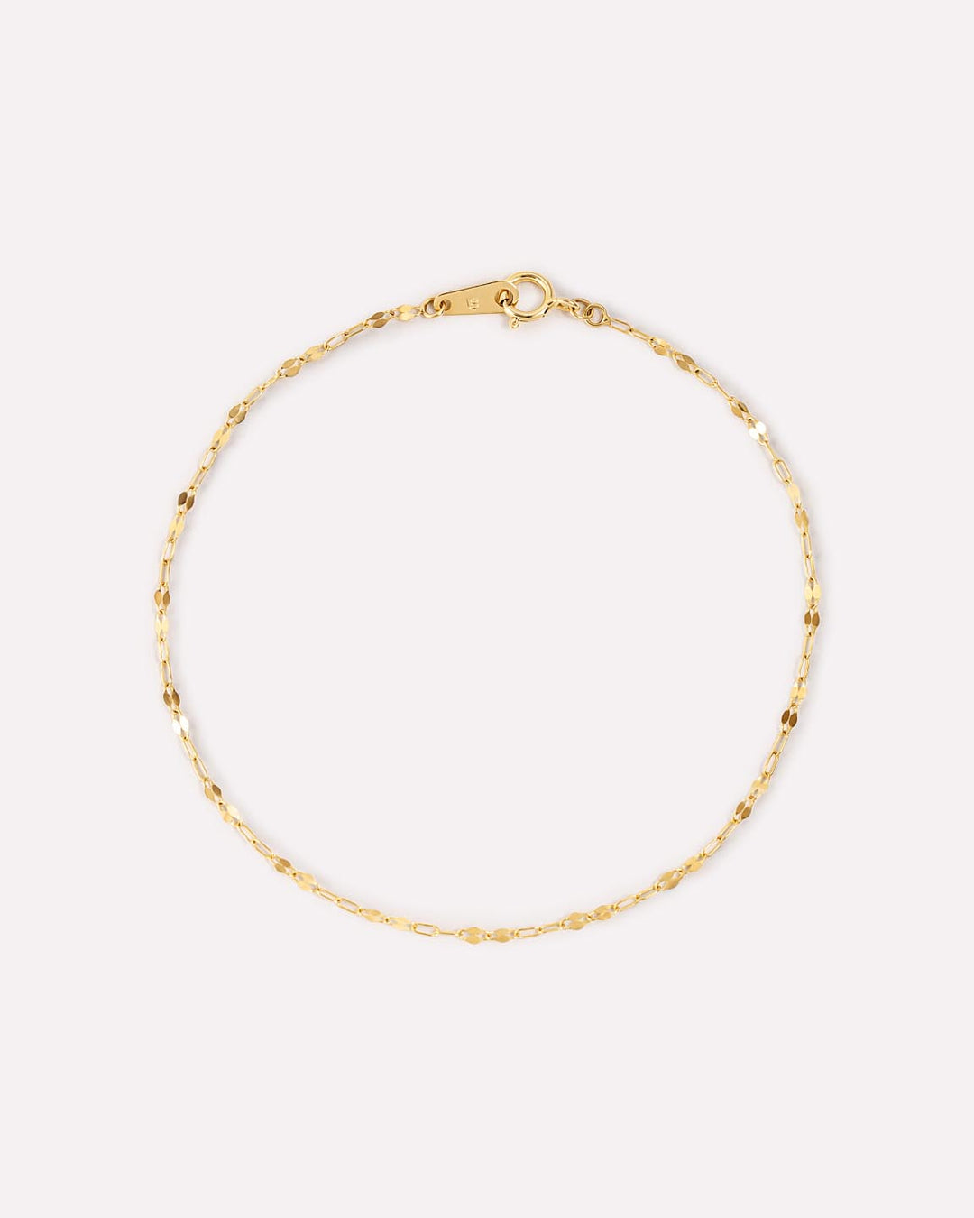 Solid Yellow Gold - Sparkle Link Chain Bracelet