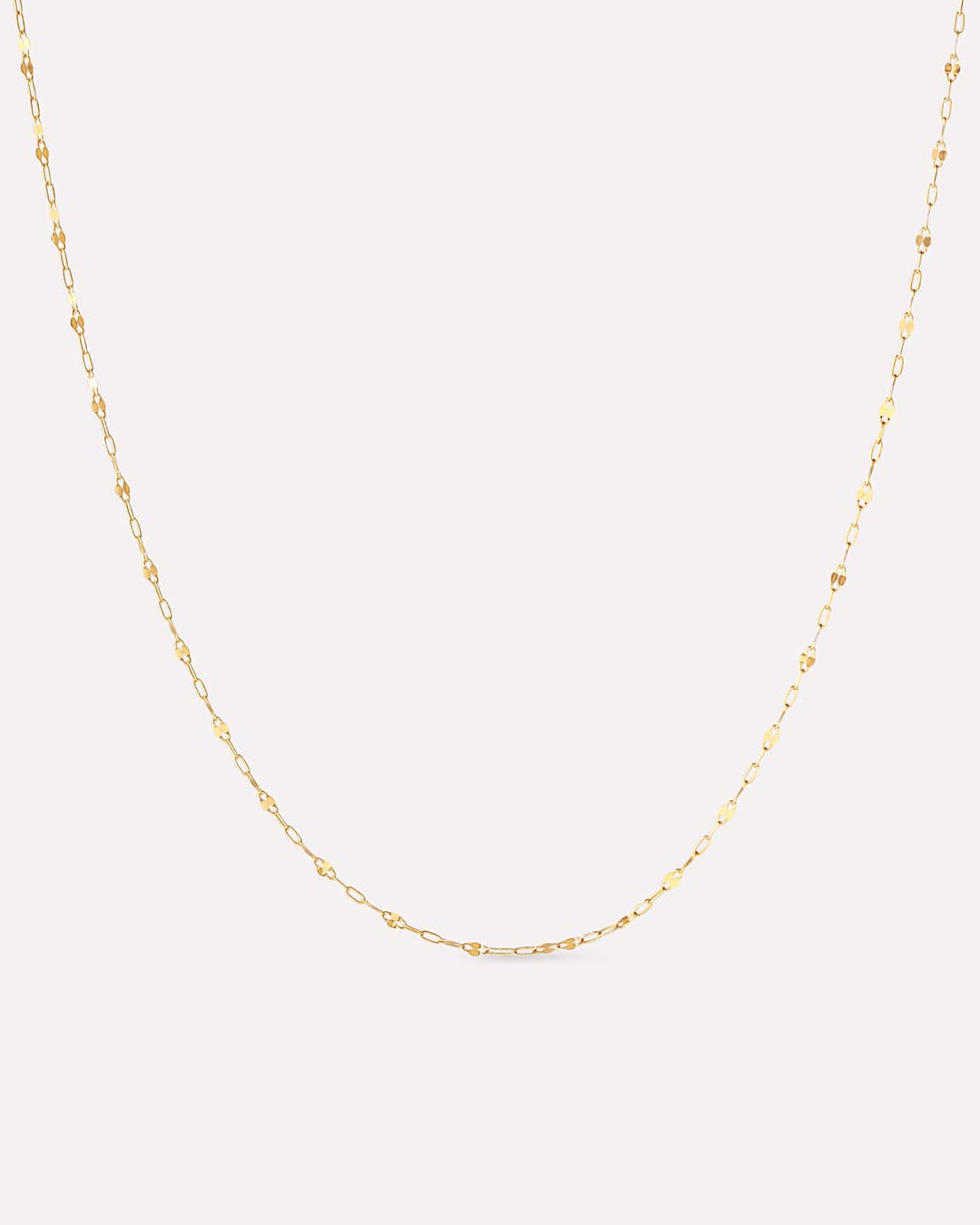 Solid Yellow Gold - Sparkle Link Chain Necklace