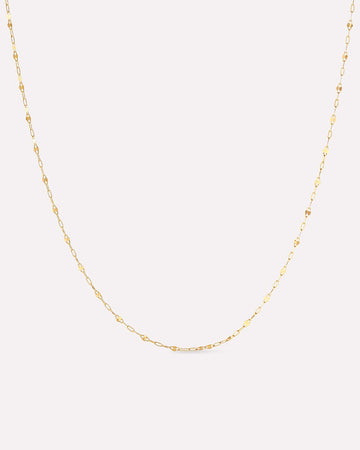 Solid Yellow Gold - Sparkle Link Chain Necklace