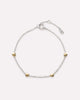 Solid Yellow Gold - Two Tone Heart Station Bracelet
