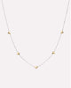 Solid Yellow Gold - Two Tone Heart Station Necklace