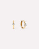 Solid Yellow Gold - Diamond Link Huggie Hoops