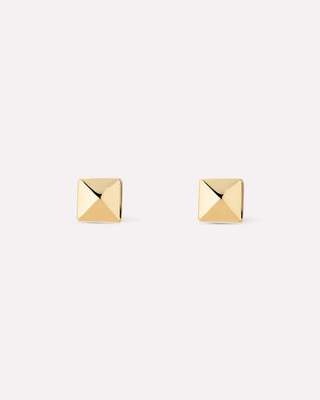 Solid Yellow Gold - Pyramid Studs