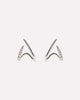 Solid White Gold - Diamond Aurora Huggie Studs
