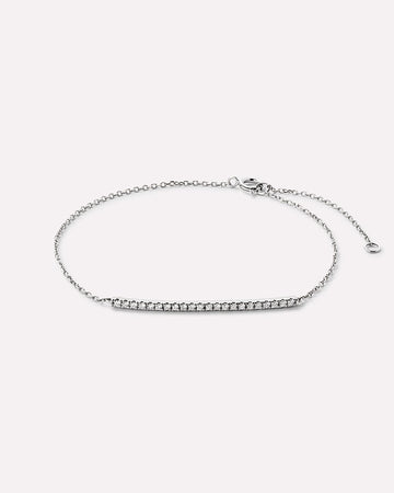 Solid White Gold - Pave Diamond Bar Bracelet
