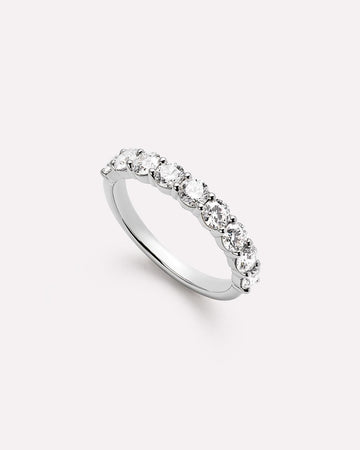 Solid White Gold - Half Eternity Diamond Ring (1.25 ctw)