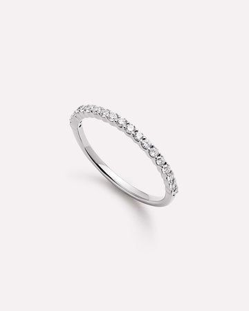 Solid White Gold - Half Eternity Diamond Ring (1/4 ctw)