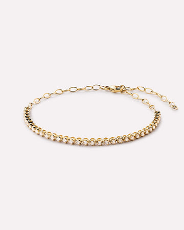 Solid Yellow Gold - Diamond Tennis Bracelet (1/2 ctw)