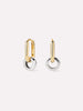 Solid Yellow White Gold Two Tone Drop Earrings For Women Ana Luisa Eclipse Hoop Set