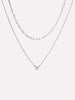 White Gold Chain - White Gold Diamond Layered Necklace