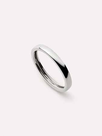 Solid White Gold - Slim Eclipse Ring