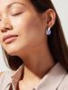 Ana Luisa Earrings Hoops Earrings Enamel Earrings Mini Kinoko Marble Blue Gold