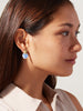 Ana Luisa Earrings Hoops Earrings Enamel Earrings Mini Kinoko Marble Blue Gold