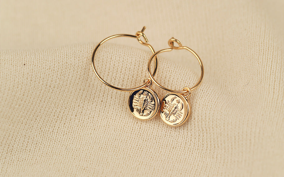 Ana Luisa Jewelry Astro Fan Ana Luisa Zodiac Gold Collection Ana Luisa Zodiac Gold Hoops Ana Luisa Earrings Hoop Earrings