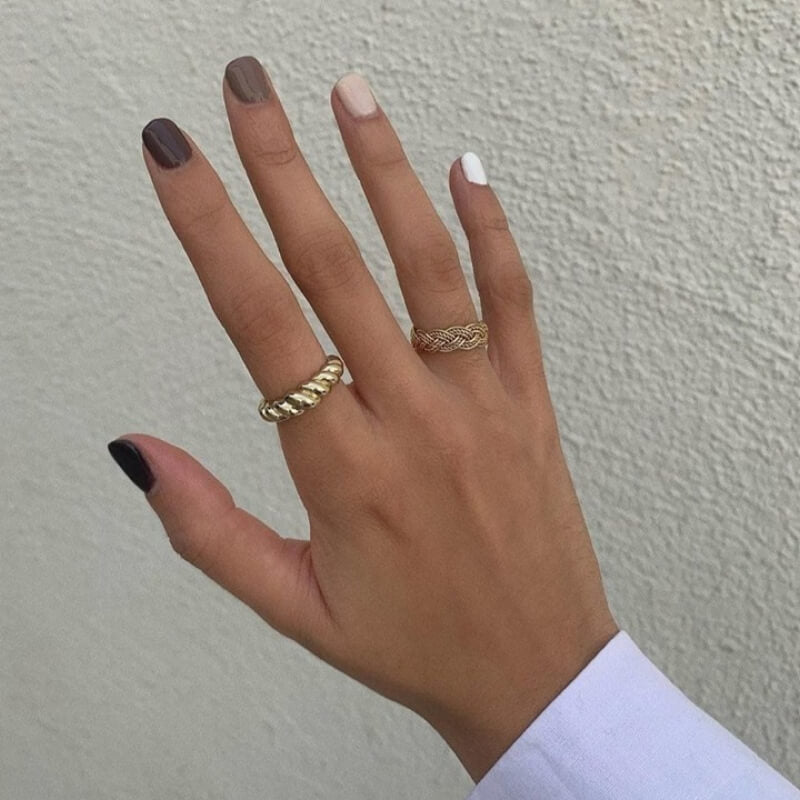 Rope slim twist ring