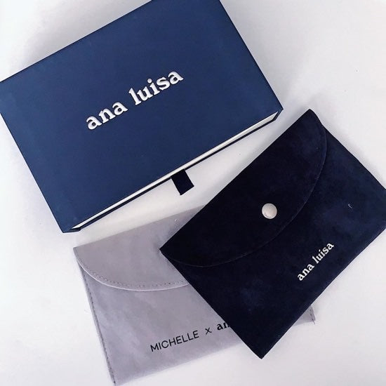 Kinoko Marble Blue earrings and Noa ring